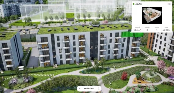 Funkcjonalności makiety 3D - Firma - Deweloper DOMESTA